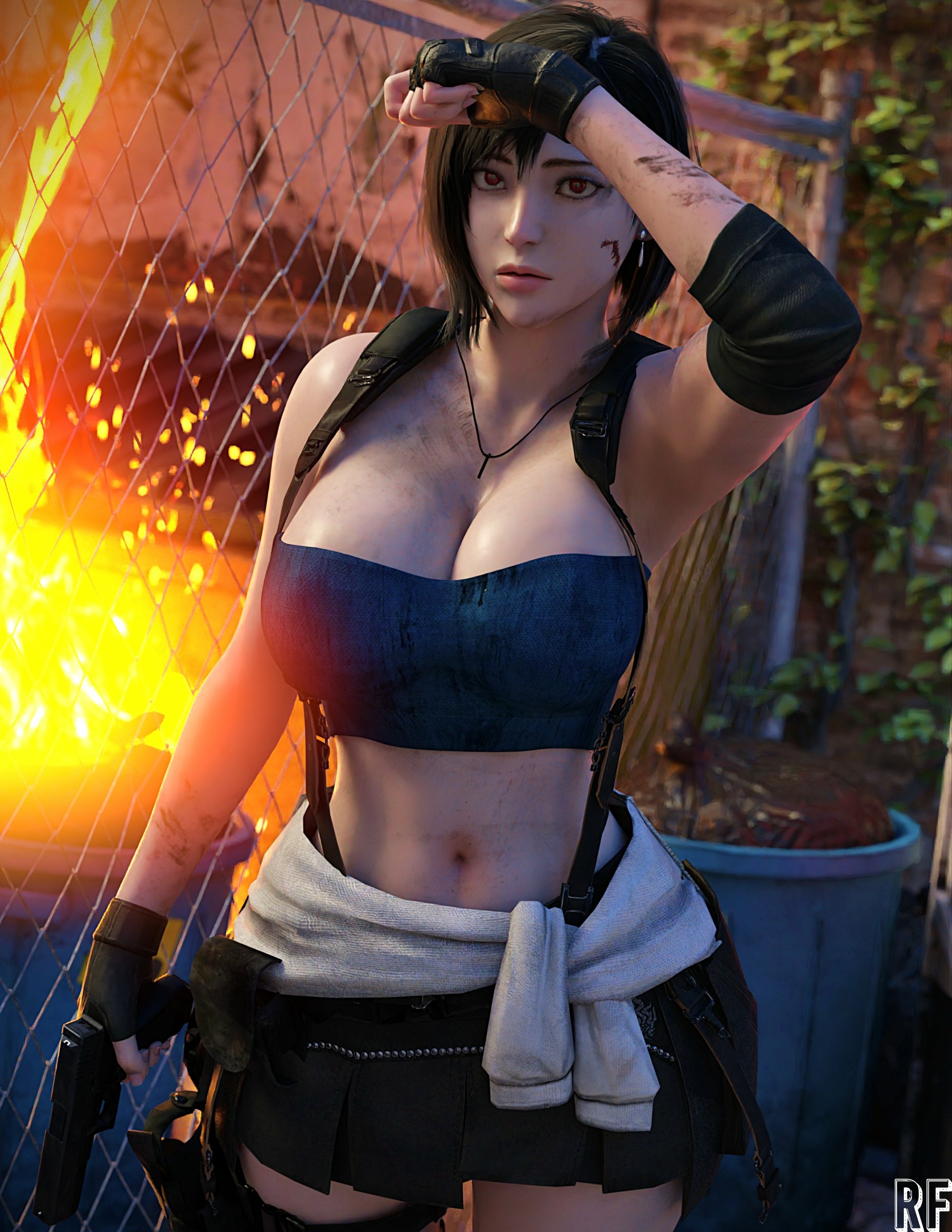 Tifa Valentine Tifa Lockhart Final Fantasy Lingerie Sexy Lingerie Naked Tits Boobs Cake Horny Face Horny Sexy 3d Porn 2
