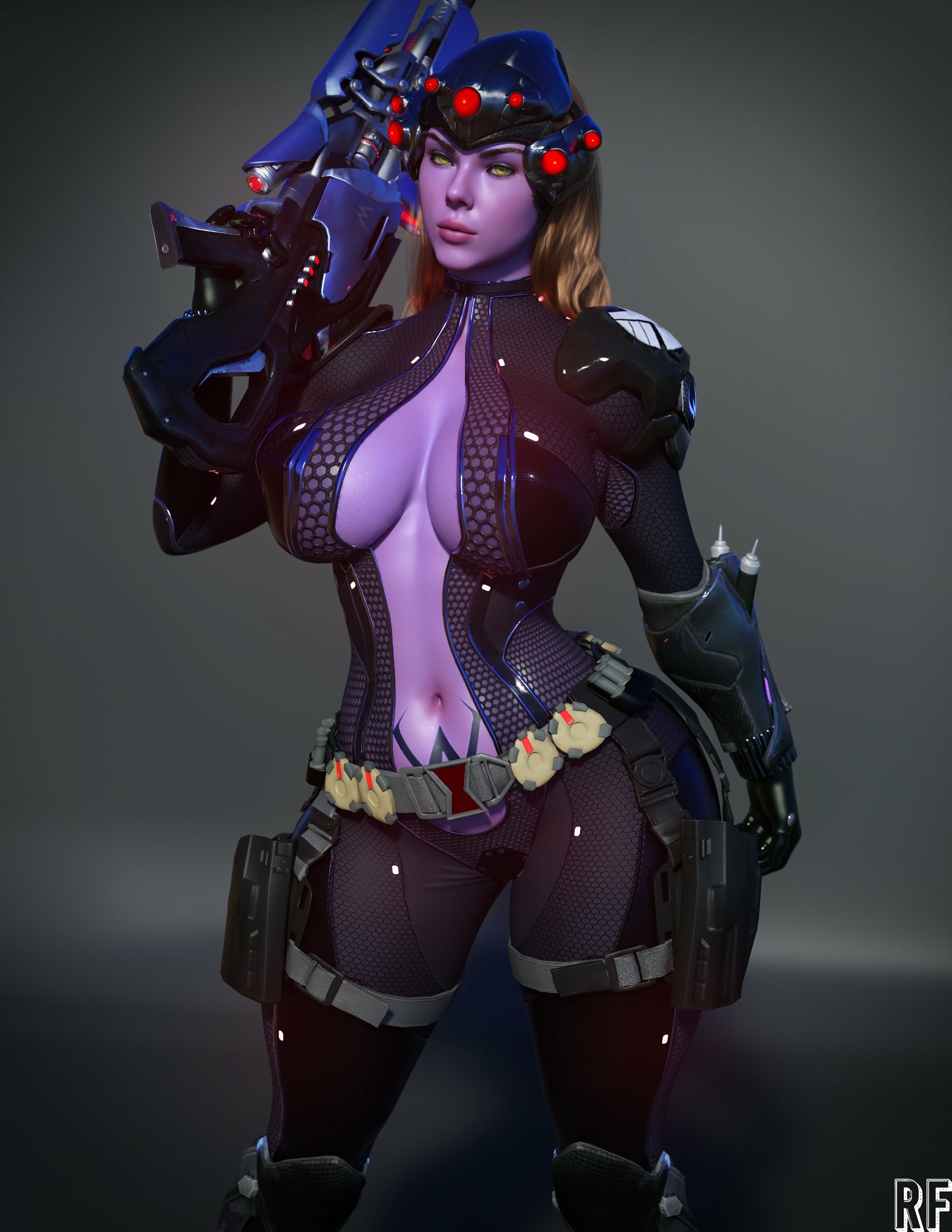 BlackWidowmaker Widowmaker Overwatch Lingerie Naked Tits Boobs Cake Horny Face Horny Sexy 3d Porn