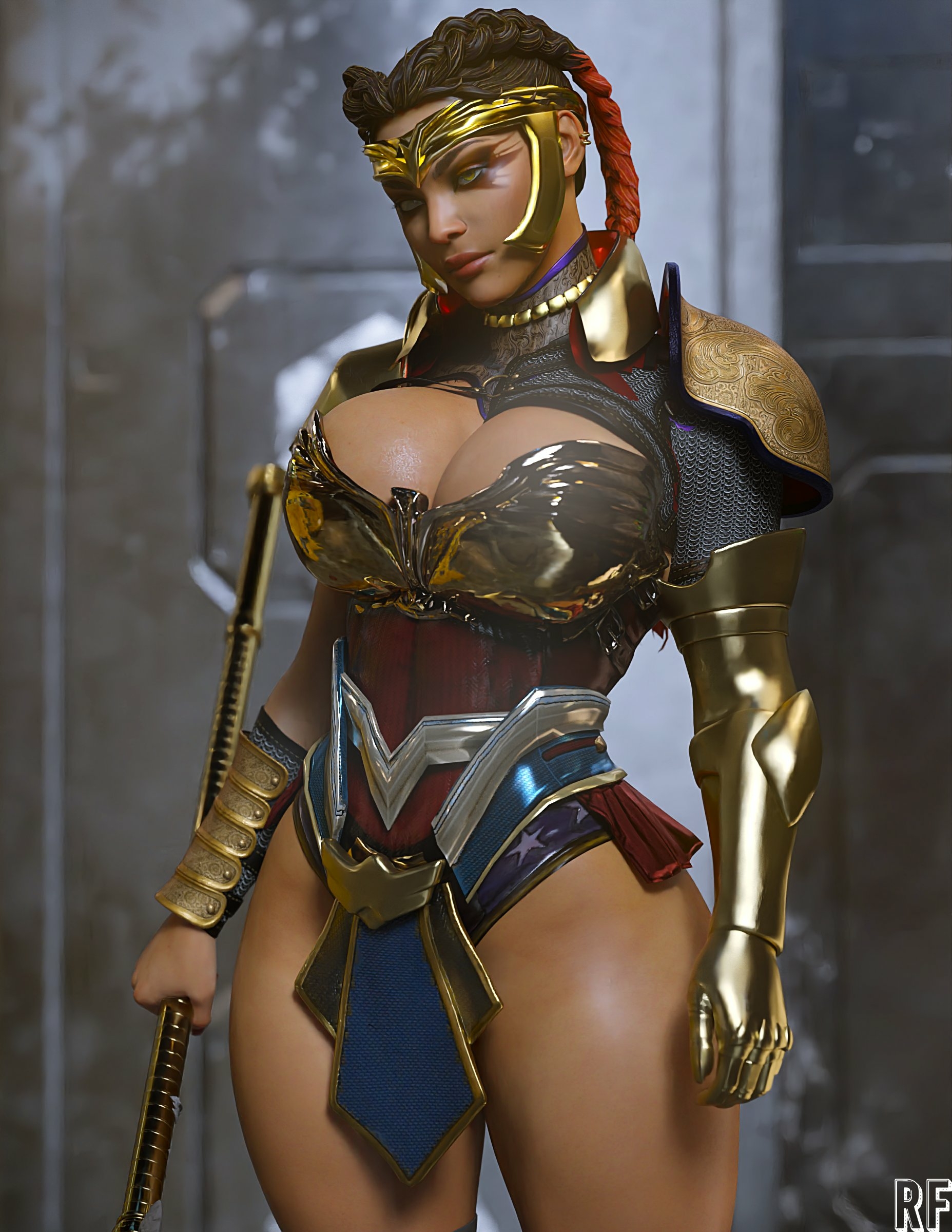 Try to make Loba as Wonder Woman  But end up to look more like Wukong. Loba Apex Legends Naked Tits Boobs Cake Horny Face Horny Sexy 3d Porn