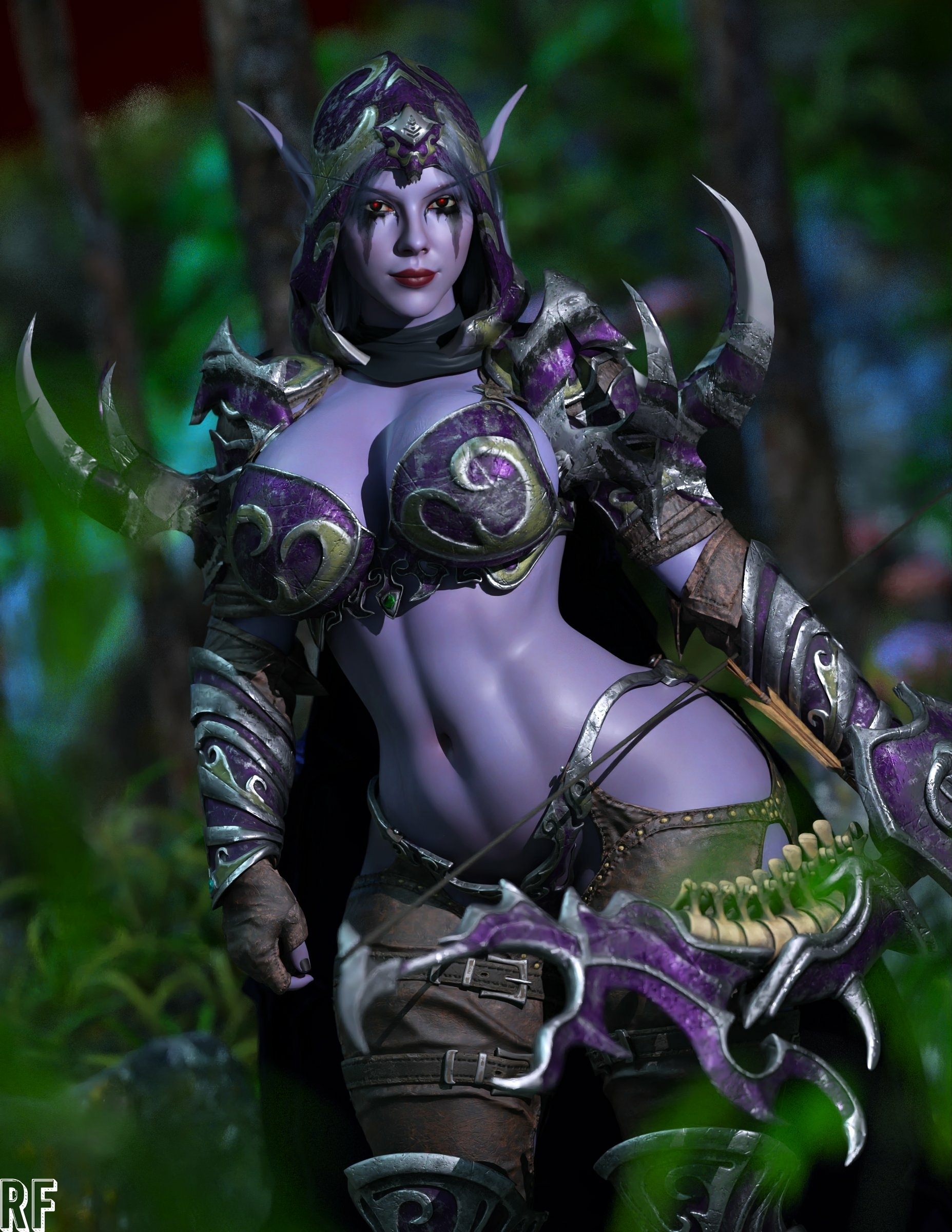 Windrunner Sylvanas Windrunner Warcraft Sexy Lingerie Naked Tits Boobs Cake Horny Face Horny Sexy 3d Porn