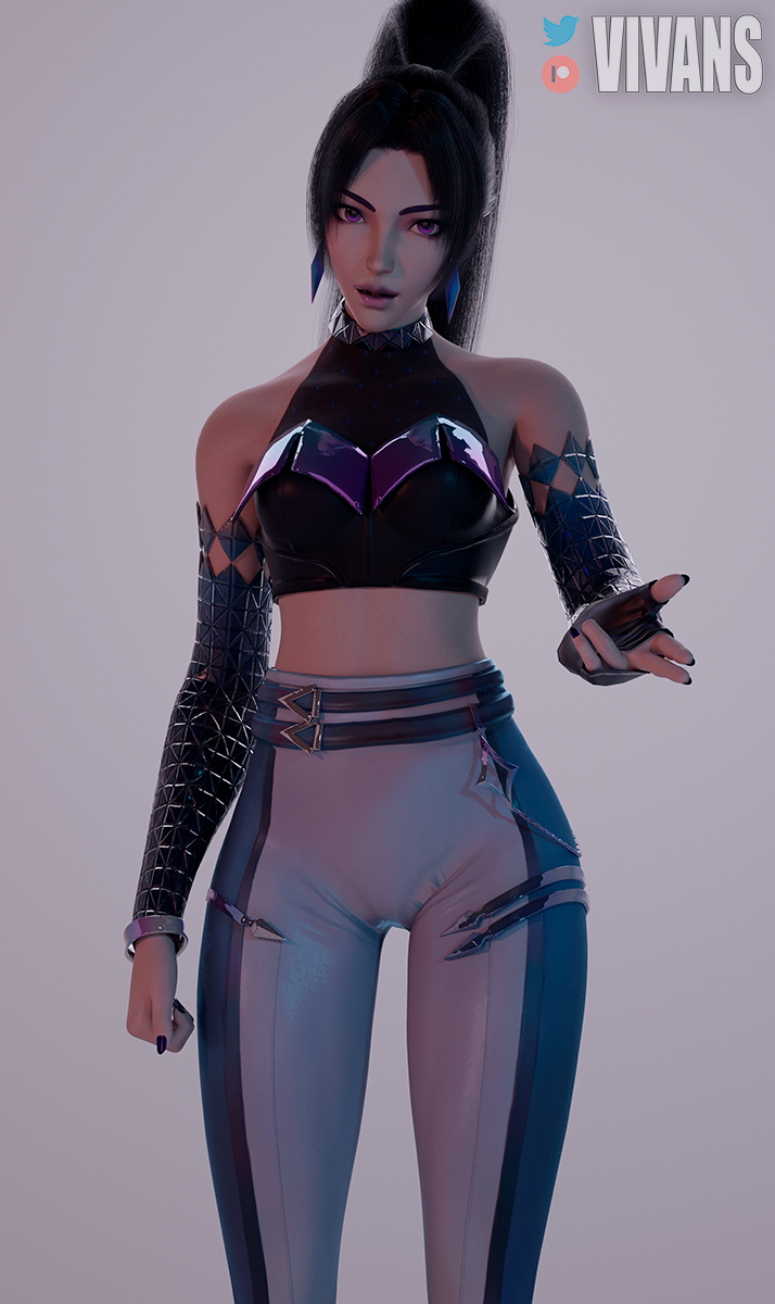 K/Da Kai sa Appears Kai'sa League Of Legends K/da K/da Kai Sa 3d Girl 1girl Looking At Viewer Tight Purple Eyes