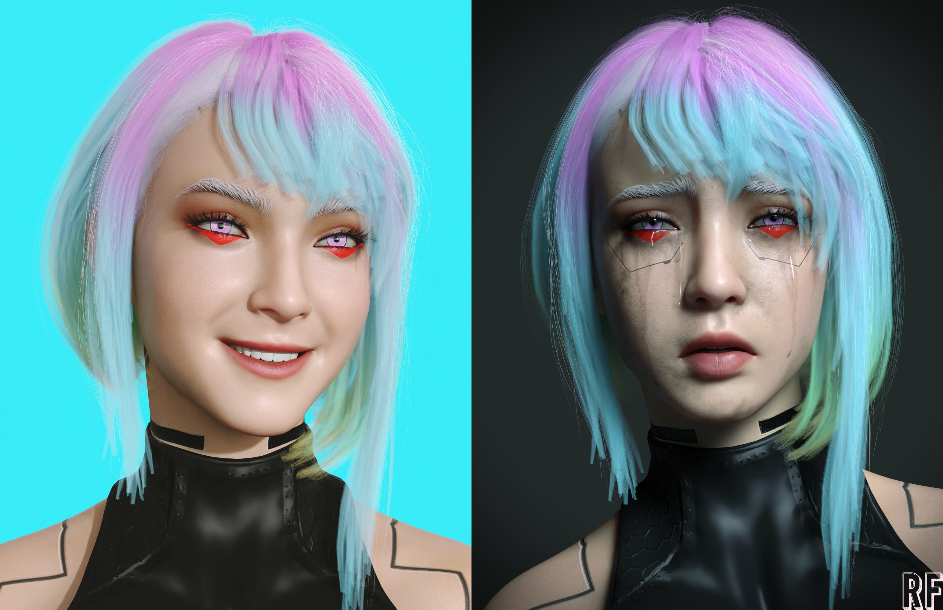 And now I am sad Lucy Cyberpunk2077 Tits Boobs Cake Horny Face Horny Sexy 3d Porn