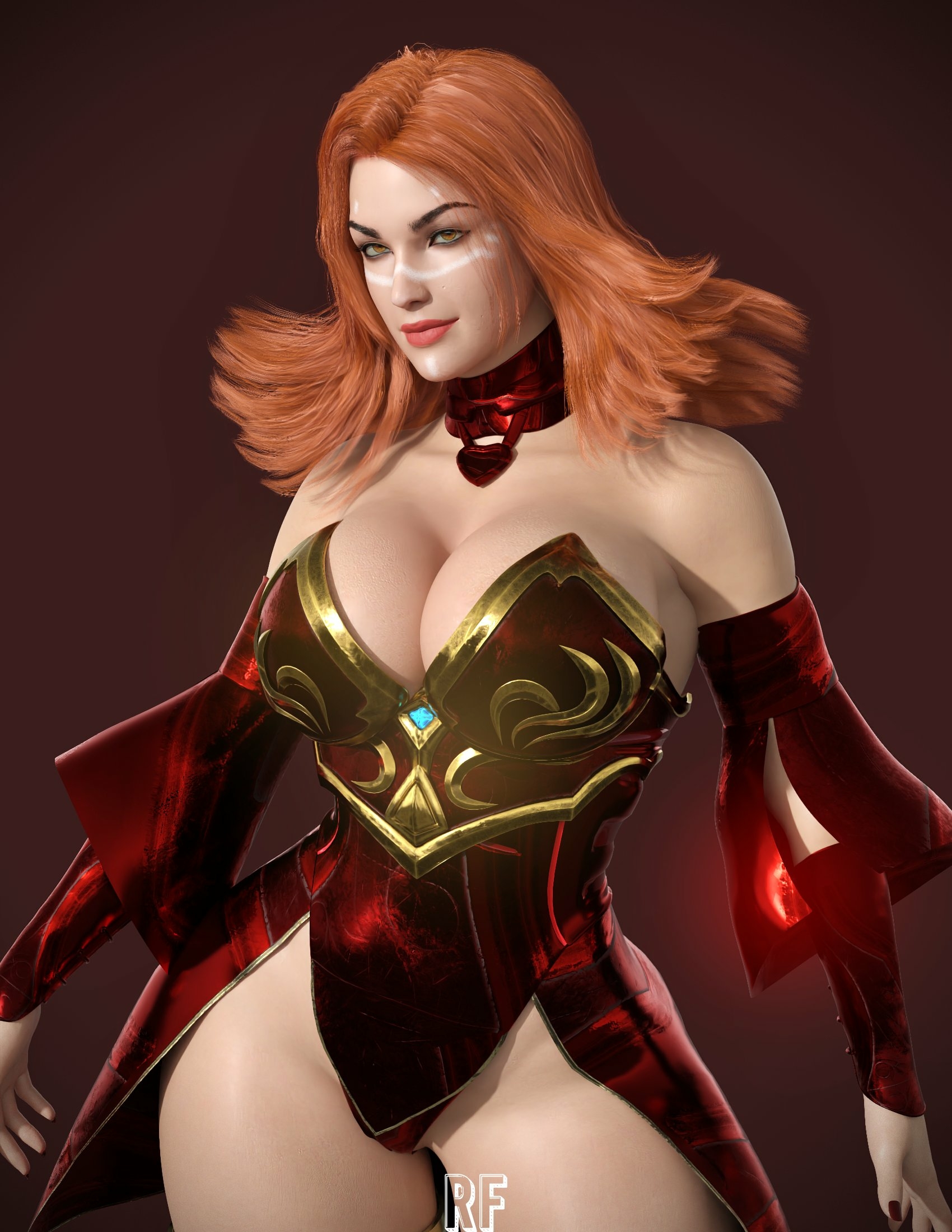 Lina  the Slayer ❤️ Lina Slayer Lingerie Sexy Lingerie Naked Tits Boobs Cake Horny Face Horny Sexy 3d Porn