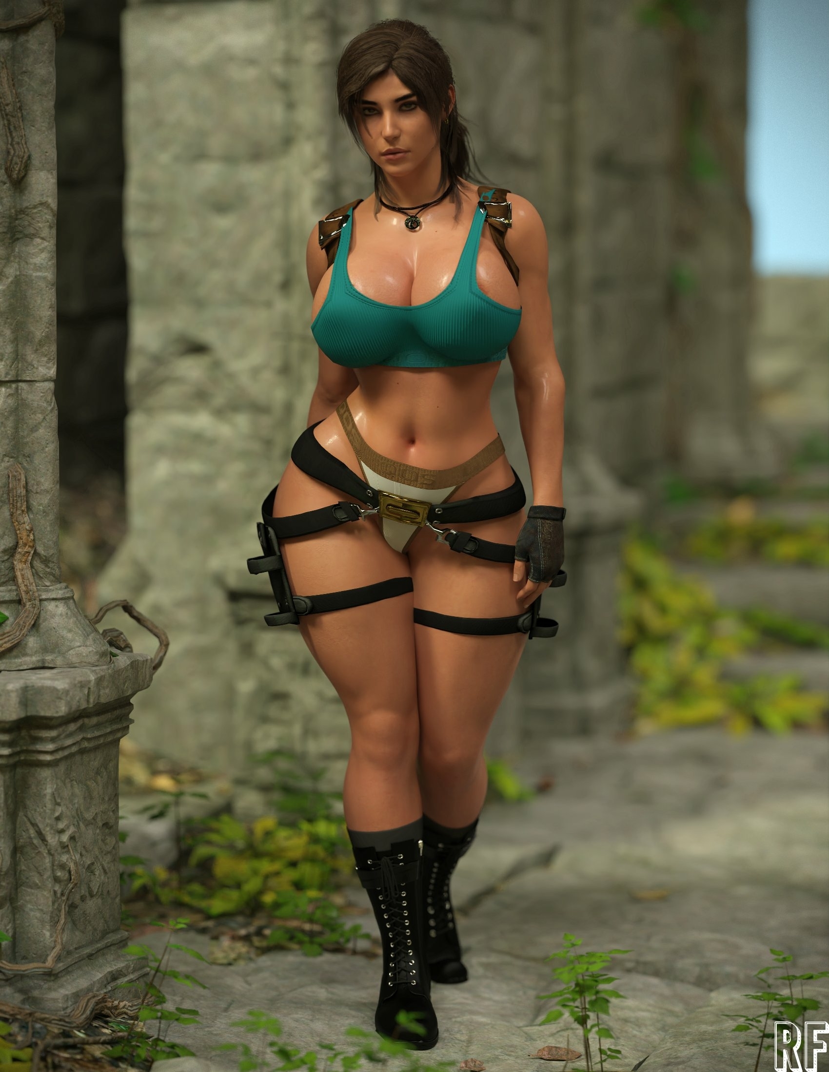 More Lara Lara Croft Tomb Raider Lingerie Sexy Lingerie Naked Tits Boobs Cake Horny Face Horny Sexy 3d Porn