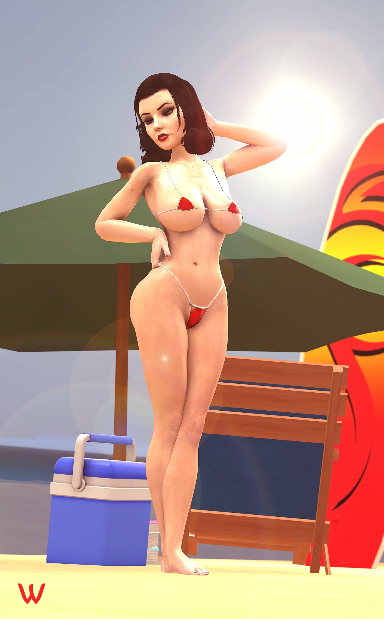 𝓛𝓸𝓷𝓮𝓵𝔂 𝓵𝓪𝓭𝔂 𝓸𝓷 𝓽𝓱𝓮 𝓫𝓮𝓪𝓬𝓱 💋( Remake of older pic ) Elizabeth Bioshock Infinite Lingerie Sexy Lingerie Boobs Big boobs Big Tits Ass Sexy Horny Face Horny 3d Porn