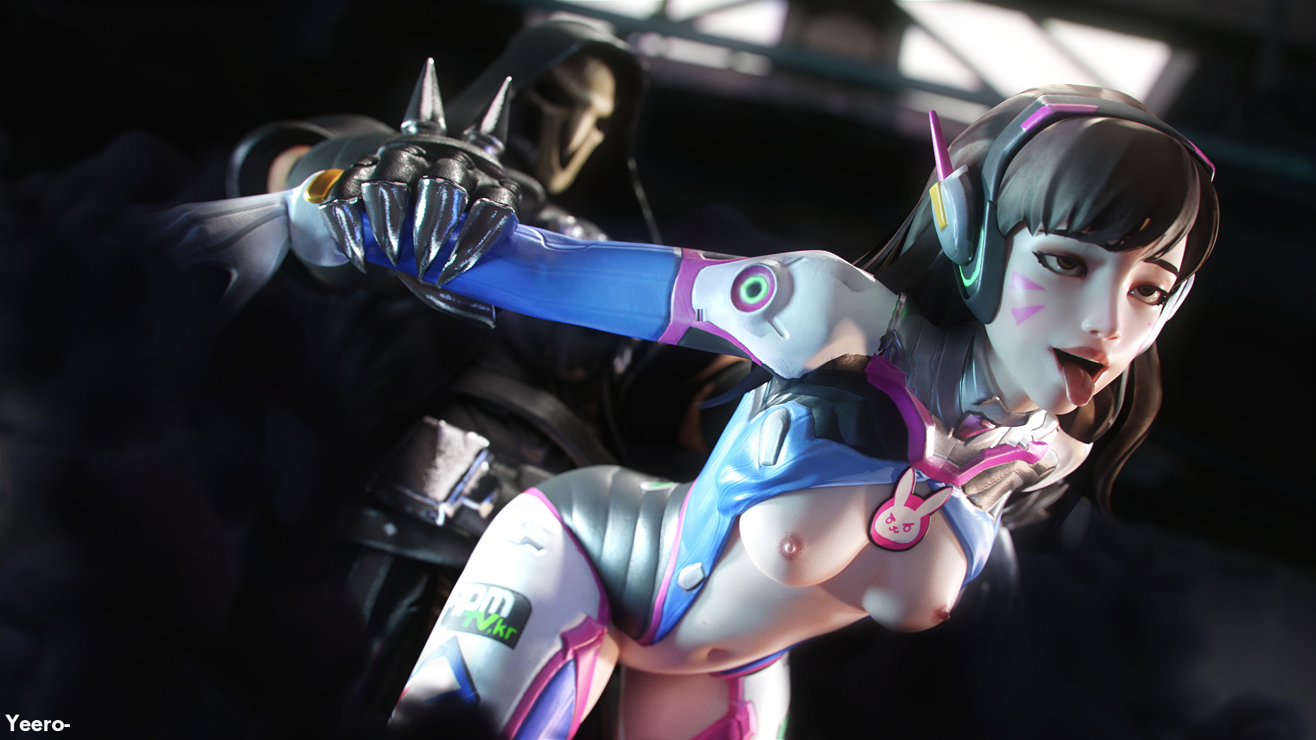 D.va and Reaper Ahegao Overwatch D.va Overwatch Reaper Ahegao Videogame Sex From Behind Teen Young Small Tits Petite 3d Porn