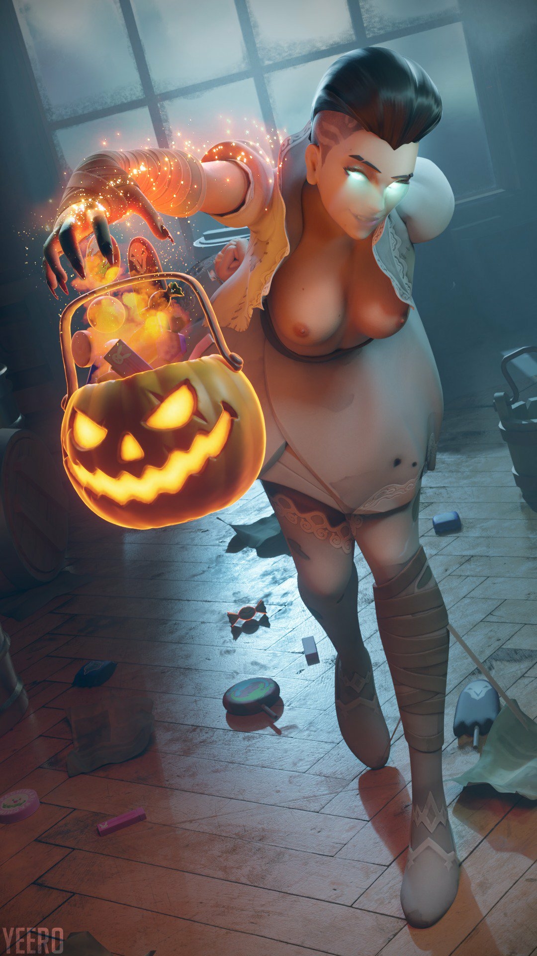 Sombra Bride Overwatch Sombra Overwatch Big Tits Big Breasts Boobs Tits Nipples Half Naked Clothing Halloween 3d Girl 3d Porn Videogame Character