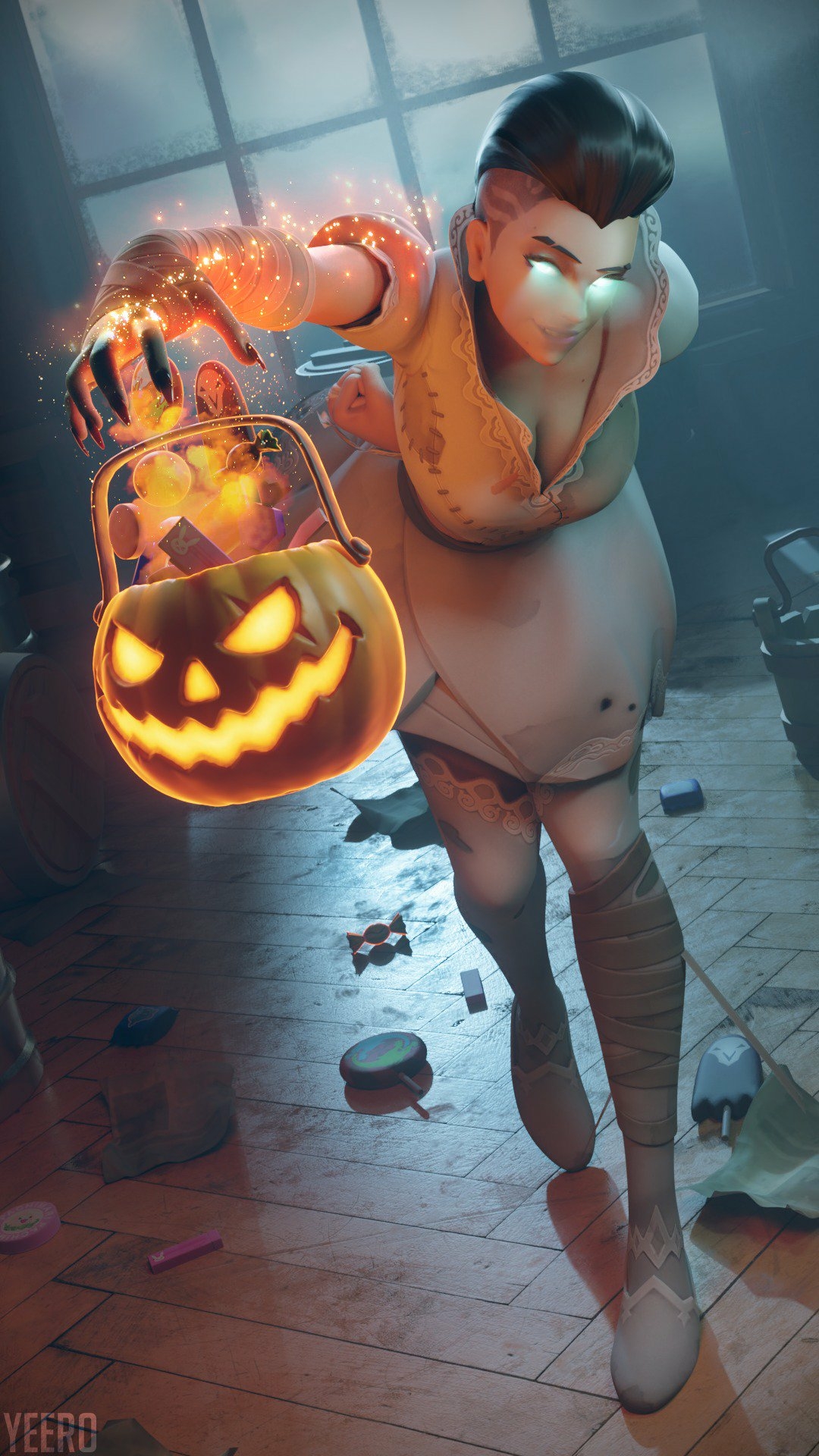 Sombra Bride Overwatch Sombra Overwatch Big Tits Big Breasts Boobs Tits Nipples Half Naked Clothing Halloween 3d Girl 3d Porn Videogame Character 2