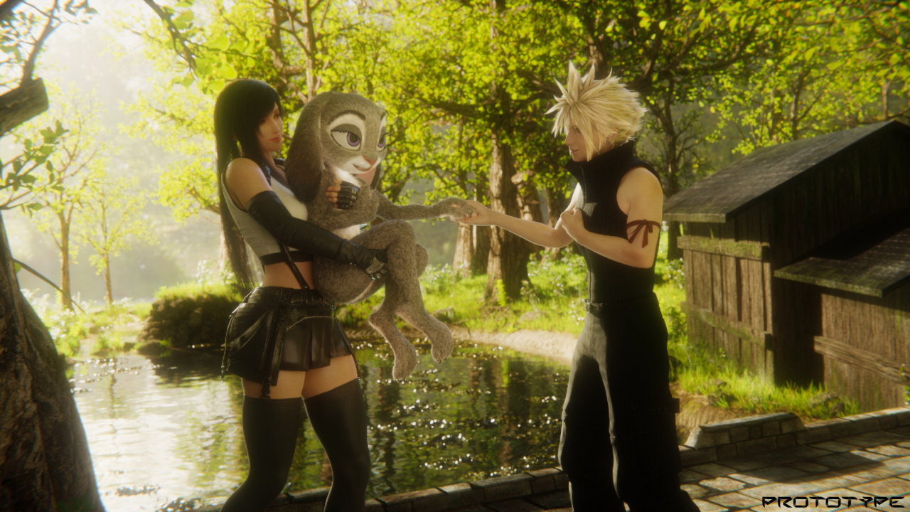 tifa & cloud happy easter Tifa Lockhart Tifa Cloud Cloud Strife Judy Hopps Final Fantasy Final Fantasy 7 Remake Final Fantasy 7 Final Fantasy VII 