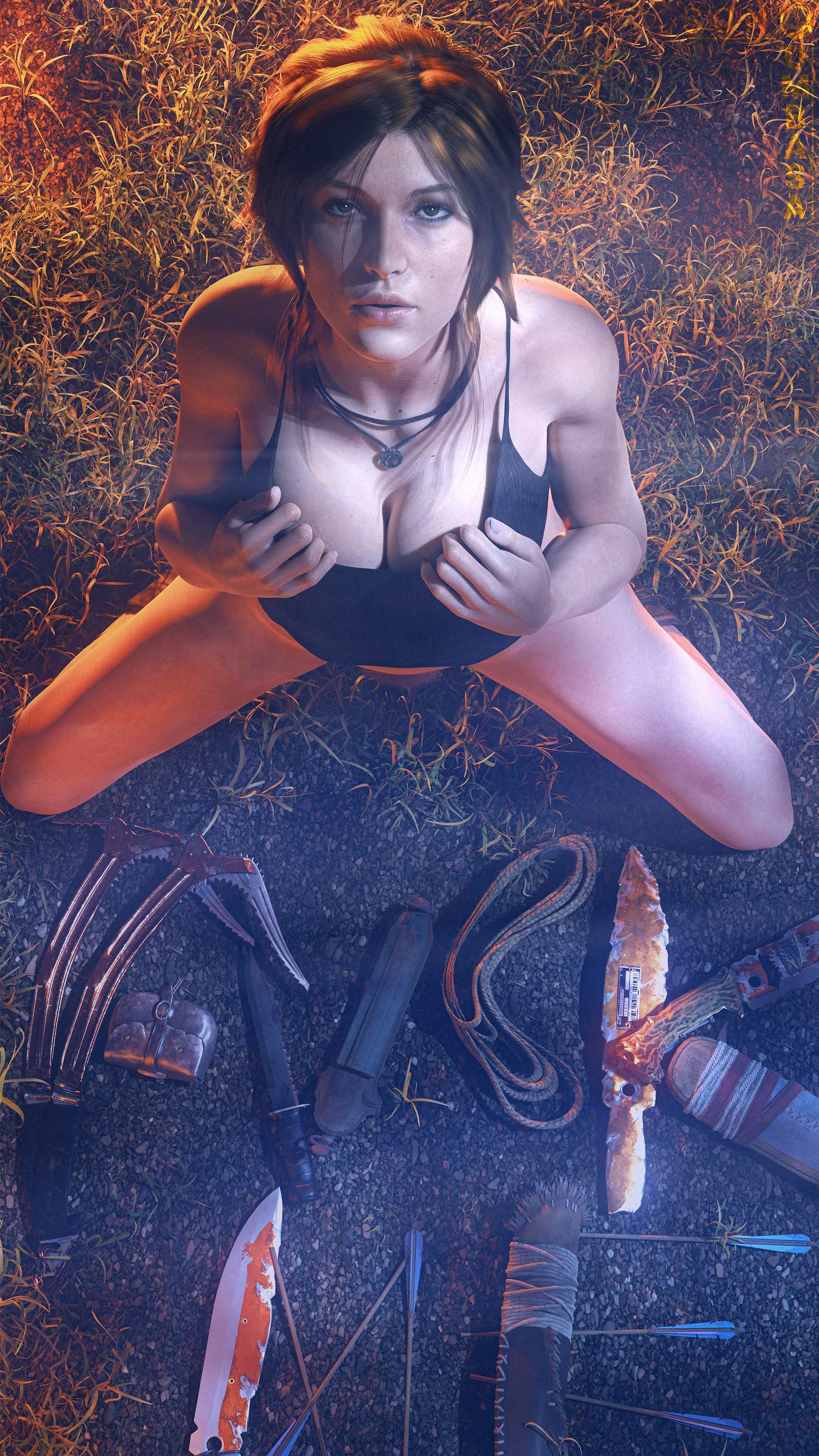 Lara spells (and spills) it out Lara Croft Tomb Raider Lingerie Boobs Big boobs Big Tits Ass Cake Horny Face Horny Sexy 3d Porn