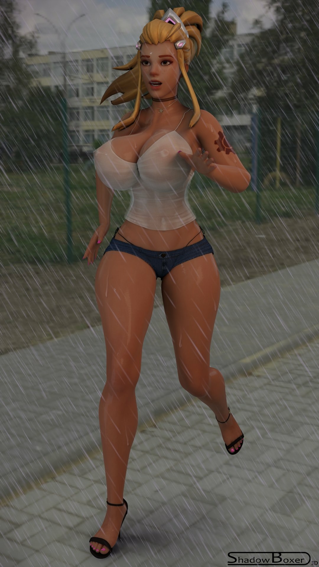 Looks like Brigitte got caught in the rain🥵👀 Brigitte Overwatch Lingerie Sexy Lingerie Nipples Boobs Big boobs Cake Ass Big Ass Big Tits Tits Sexy Horny Face Horny 3d Porn