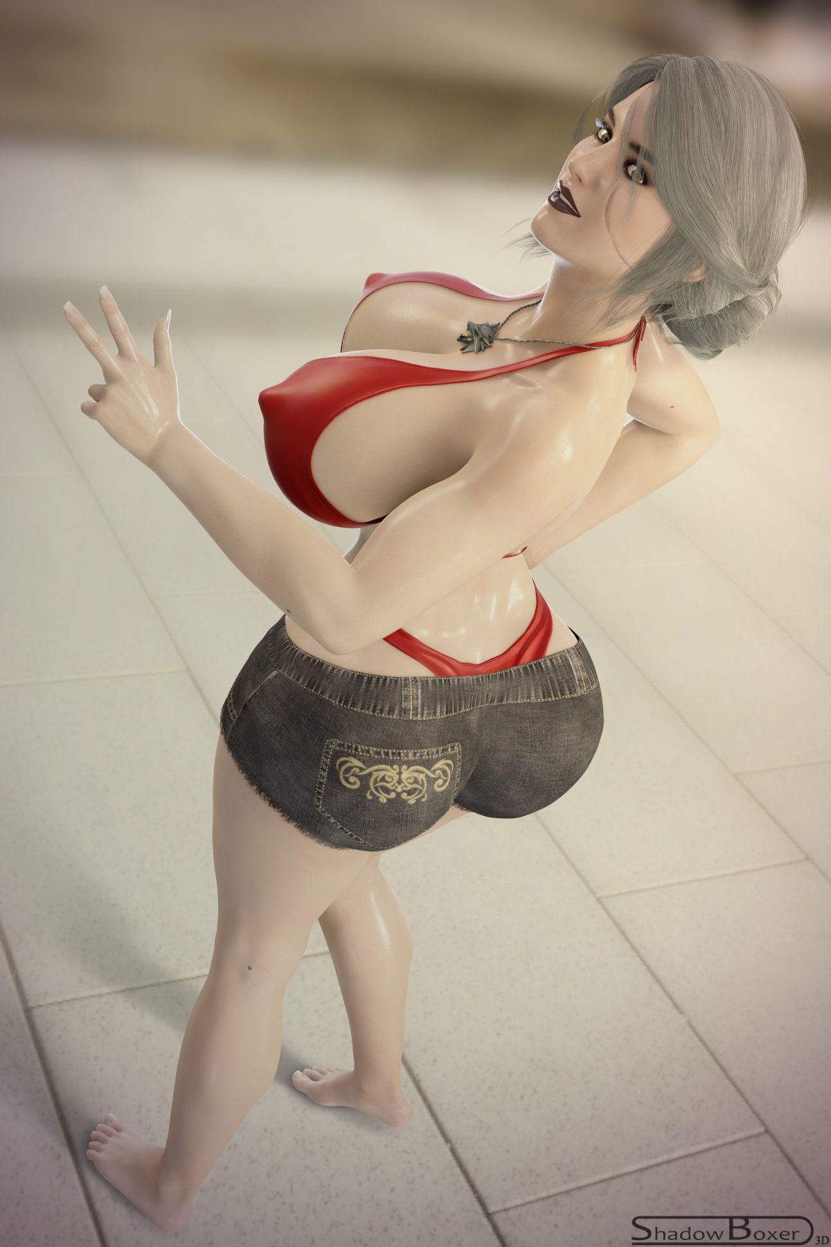 some Ciri  I really like this bikini and shorts combo🥵although it looks better without the shorts Ciri (The Witcher) The Witcher Lingerie Nipples Boobs Big boobs Cake Ass Big Ass Big Tits Tits Sexy Horny Face Horny 3d Porn