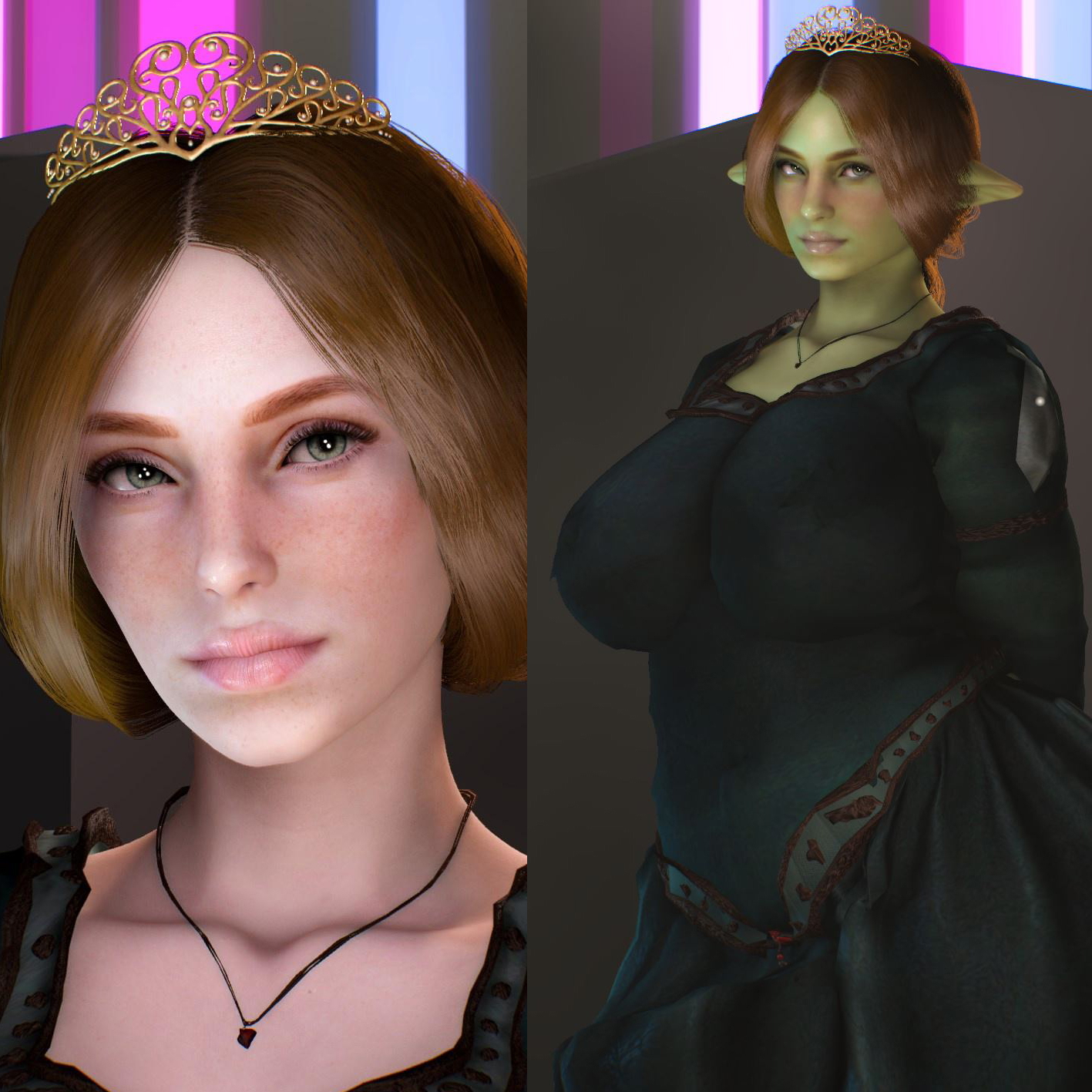 Princess Fiona - Pogstyle Shrek Movie Thicc Curvy Model Busty Huge Boobs Red head Monster 10