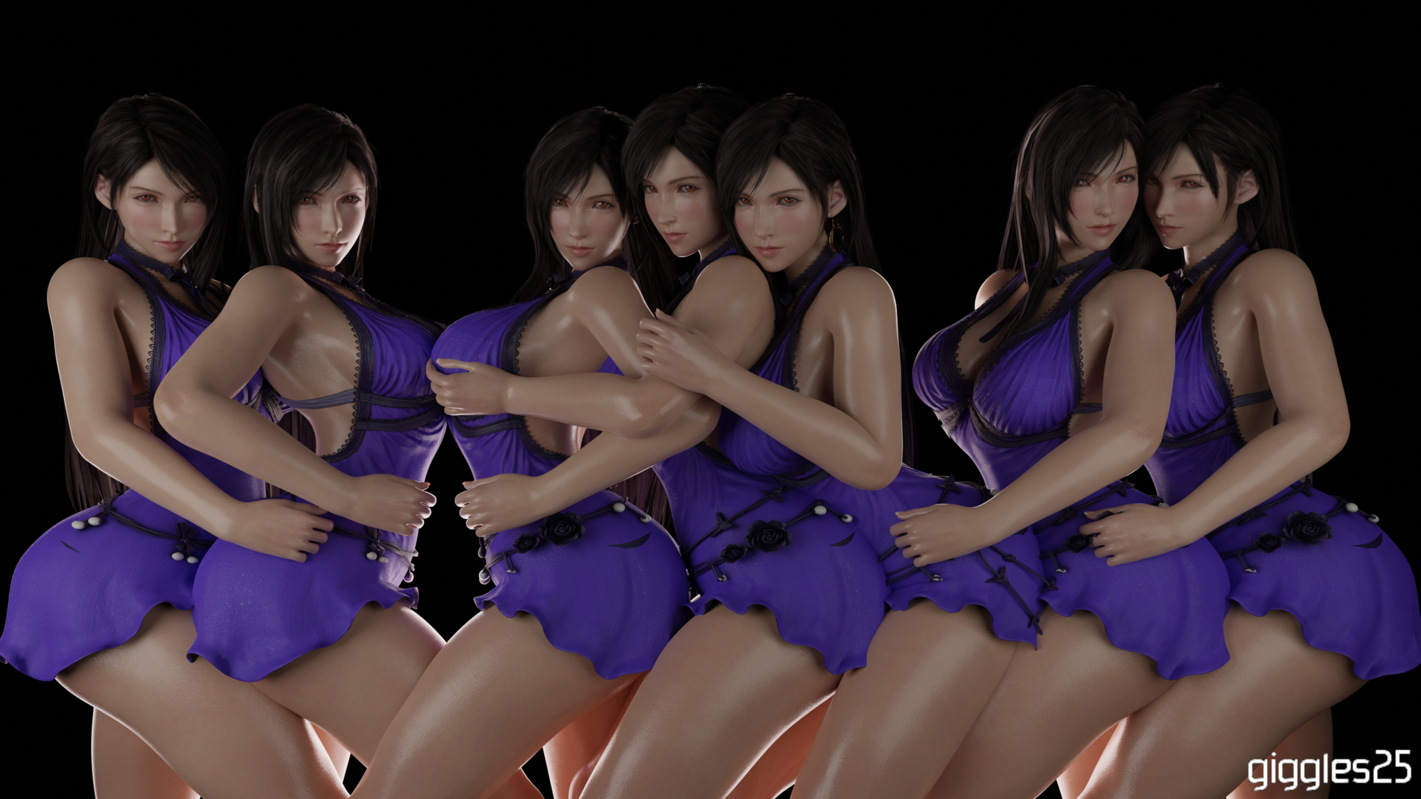 Tifas Posing Tifa Lockhart Final Fantasy Final Fantasy 7 Posing Nude Partially_nude 3
