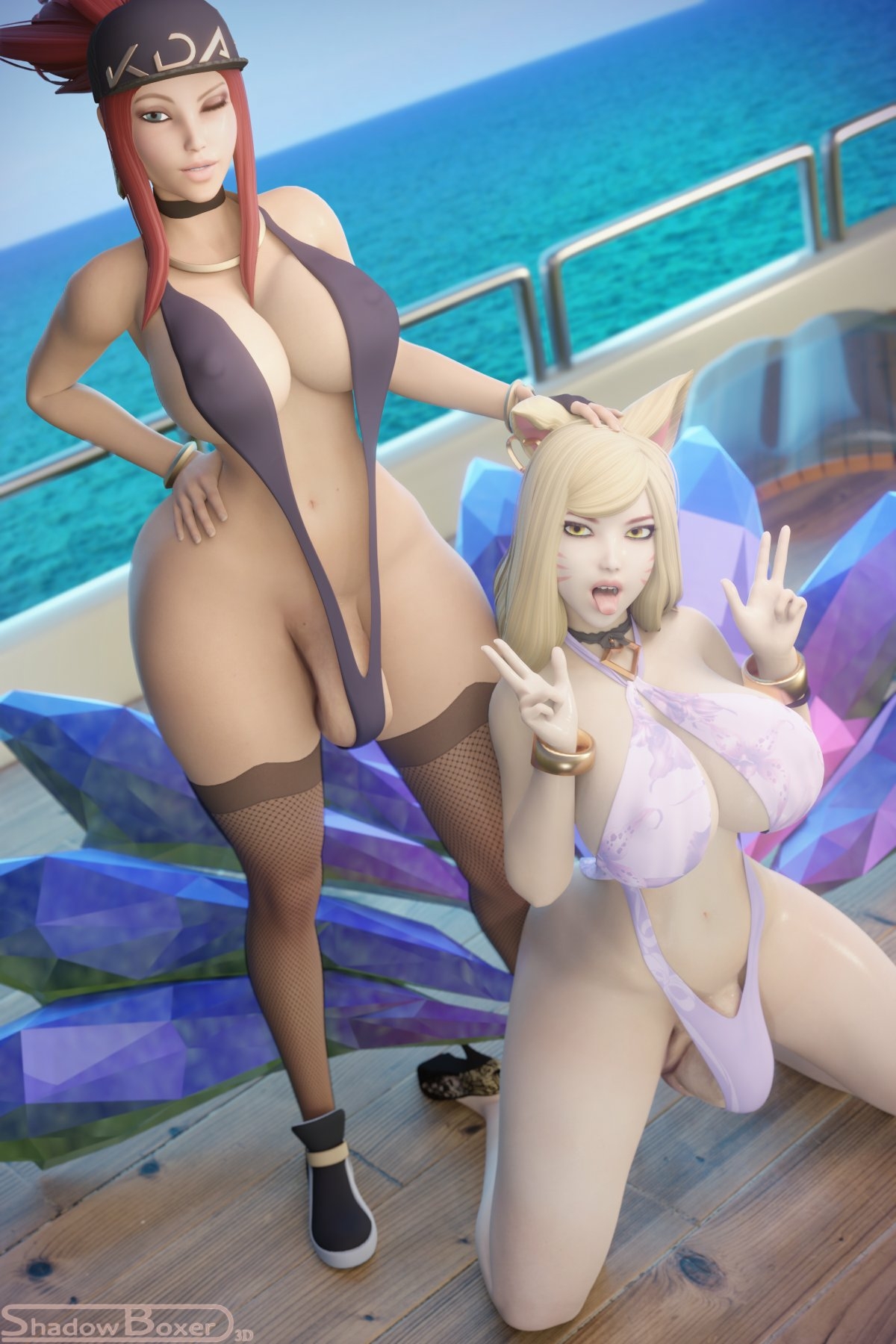 More KDA dongs K/da Akali K/da Evelynn League Of Legends Futanari Futa Lingerie Sexy Lingerie Ass Boobs Cake Big Ass Big Tits Tits Sexy Horny Face Horny 3d Porn