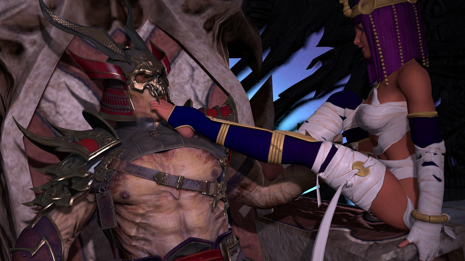 Street Fighter x Mortal Kombat Crossover - Shao kahn & Menat Shao Kahn Menat Street Fighter Mortal Kombat Big Dick Vaginal Vaginal Penetration Boobs Big boobs Tits Ass Big Ass Cake Sexy Horny Face Horny 3d Porn