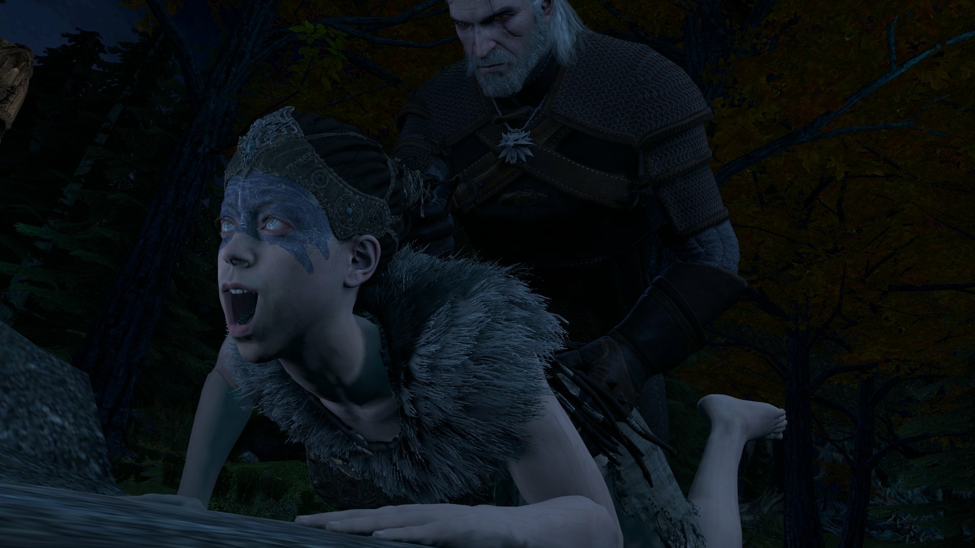 The Witcher/Hellblade Crossover: Geralt plows Senua Senua Geralt of rivia The Witcher Anal Anal Penetration Boobs Big boobs Tits Ass Big Ass Cake Sexy Horny Face Horny 3d Porn