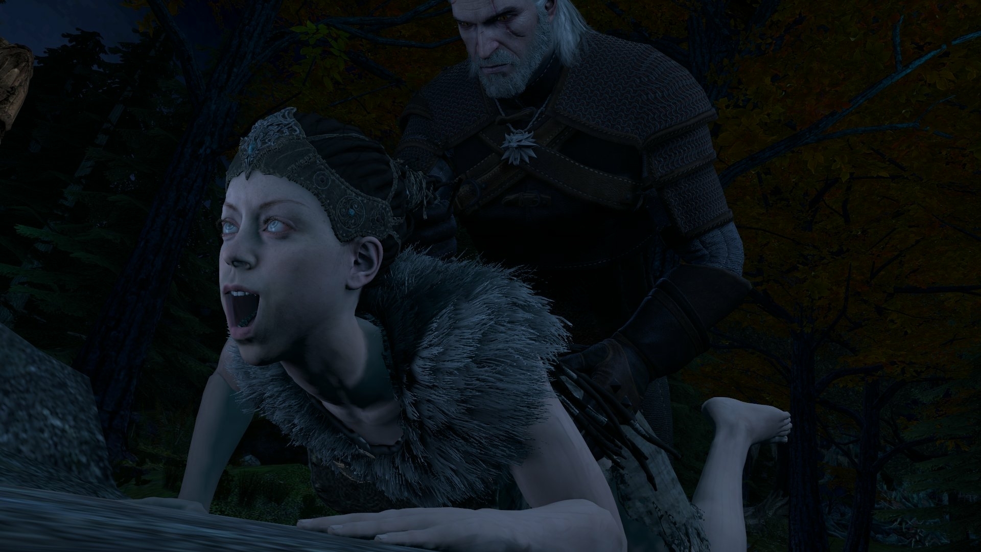 The Witcher/Hellblade Crossover: Geralt plows Senua Senua Geralt of rivia The Witcher Anal Anal Penetration Boobs Big boobs Tits Ass Big Ass Cake Sexy Horny Face Horny 3d Porn 2