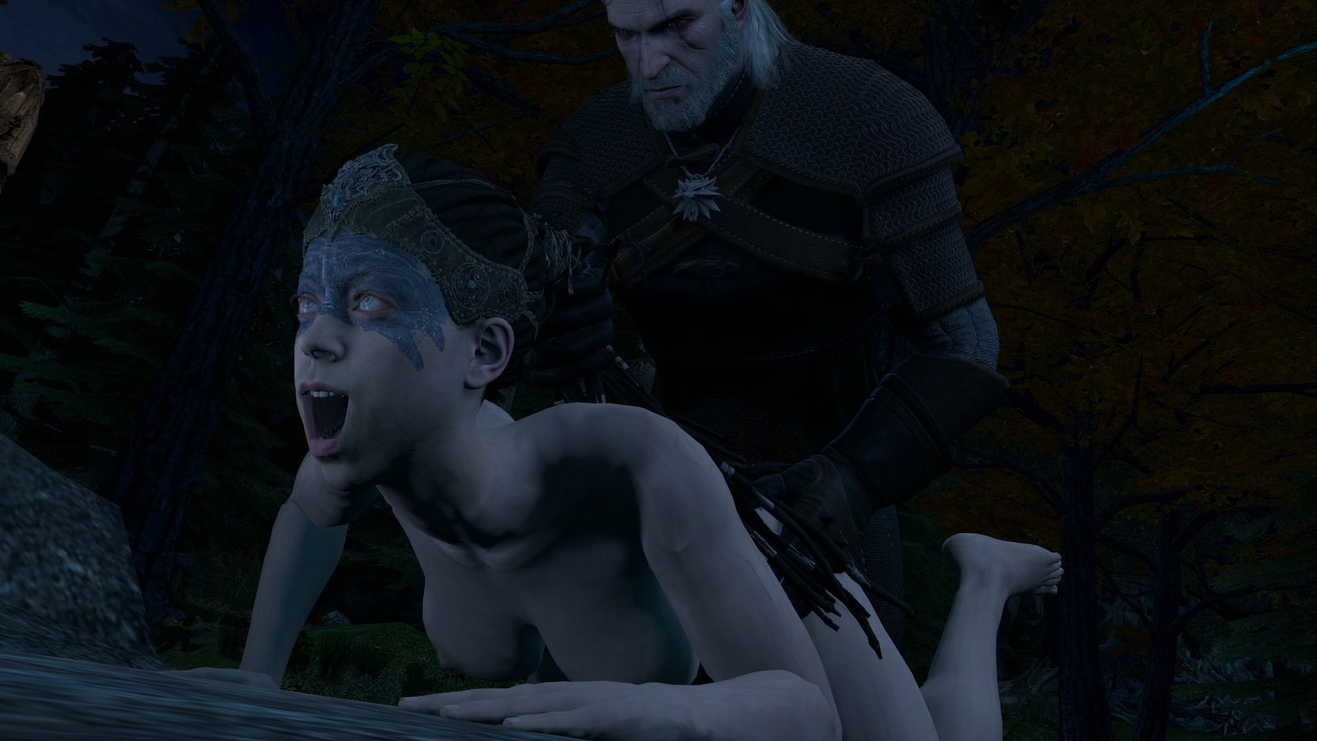 The Witcher/Hellblade Crossover: Geralt plows Senua Senua Geralt of rivia The Witcher Anal Anal Penetration Boobs Big boobs Tits Ass Big Ass Cake Sexy Horny Face Horny 3d Porn 3