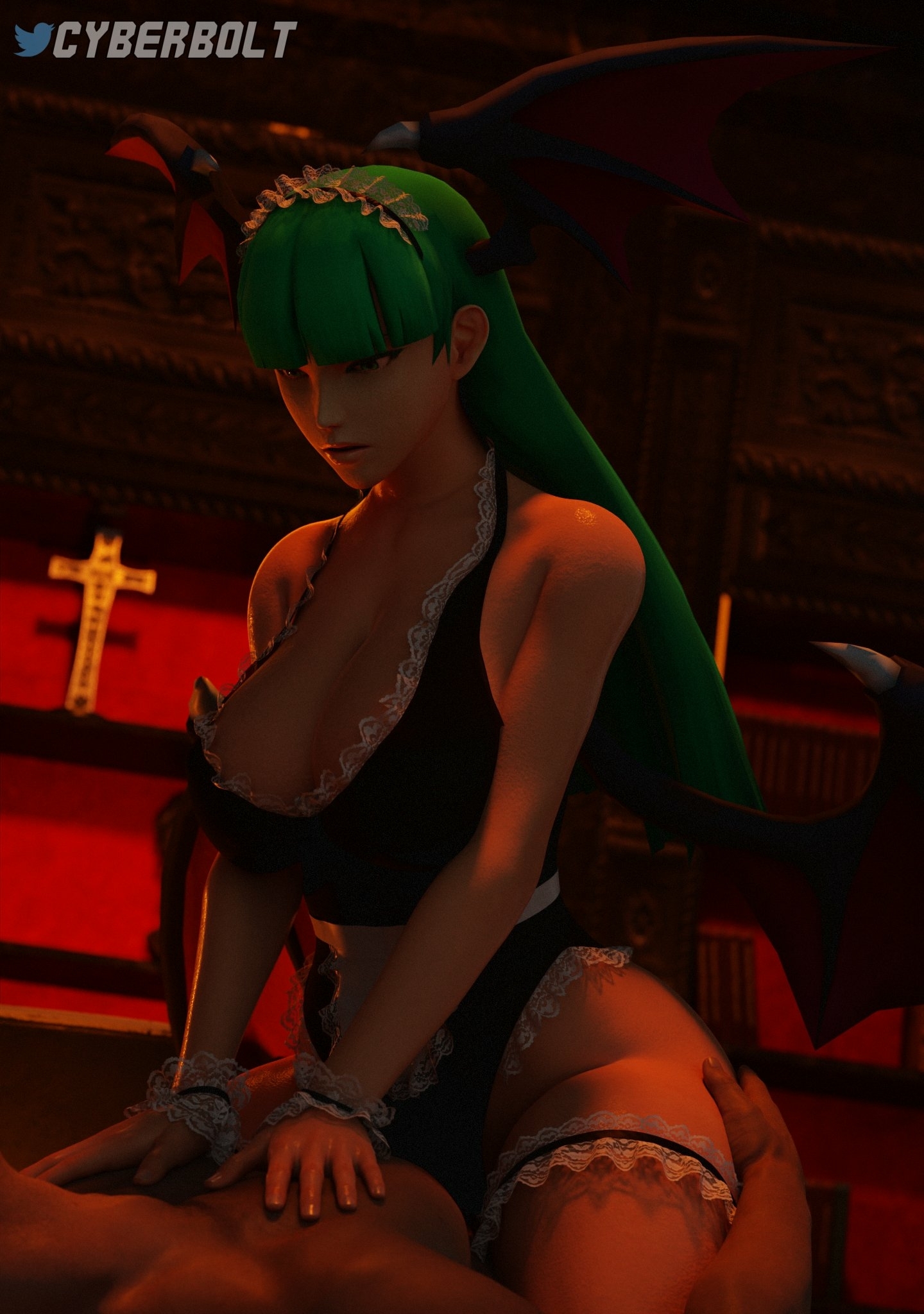 Was messing around with models  wasn t intending to make this but here is some Morrigan 😇 Morrigan Aensland Darkstalkers Anal Lingerie Sexy Lingerie Nipples Big boobs Tits Ass Big Ass Cake Sexy Horny Face Horny 3d Porn 2