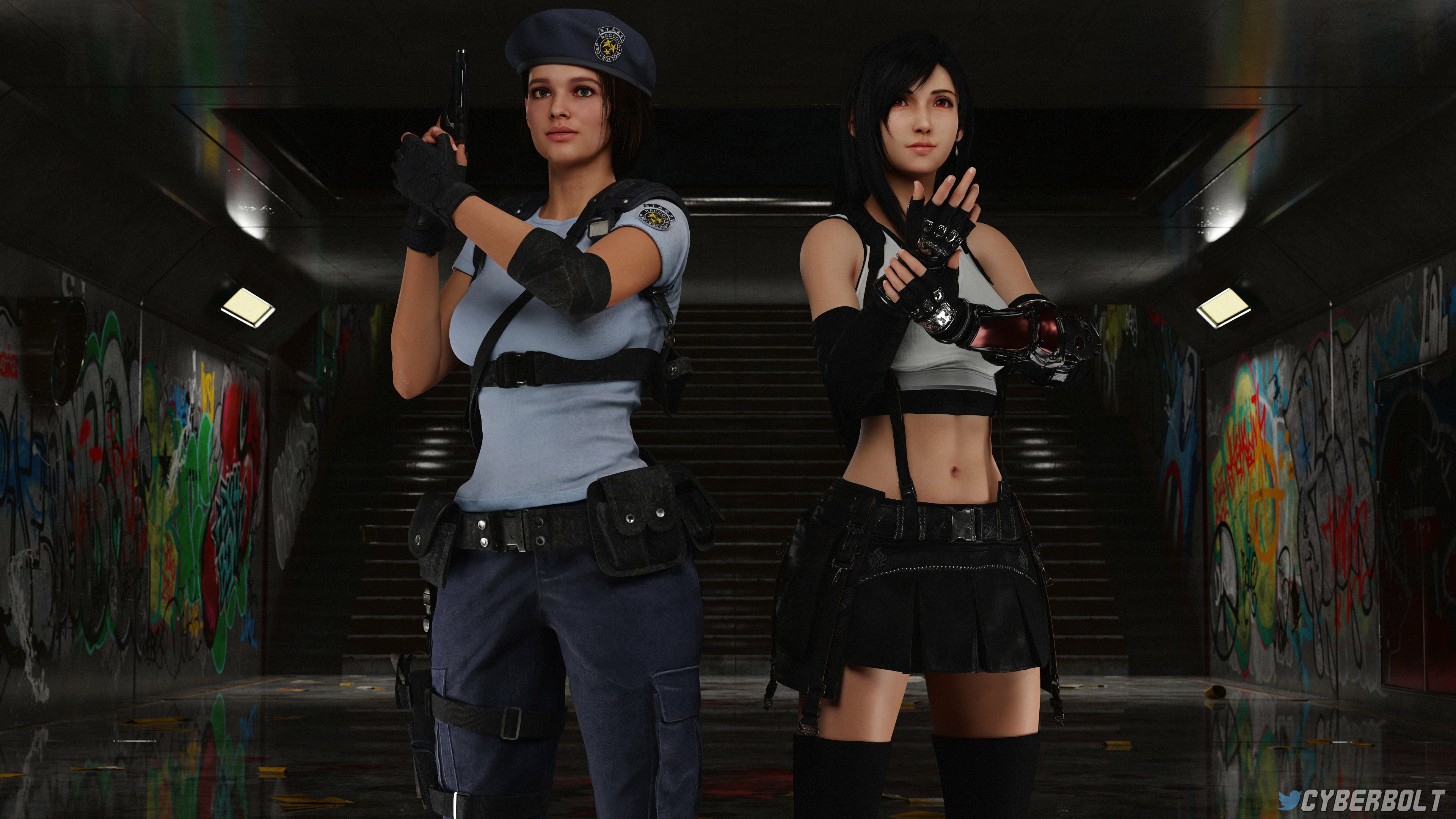 Decided to make a Twitter banner! 🥳 Jill Valentine Tifa Lockhart Final Fantasy Resident Evil Lingerie Sexy Lingerie Big boobs Tits Ass Big Ass Cake Sexy Horny Face Horny 3d Porn