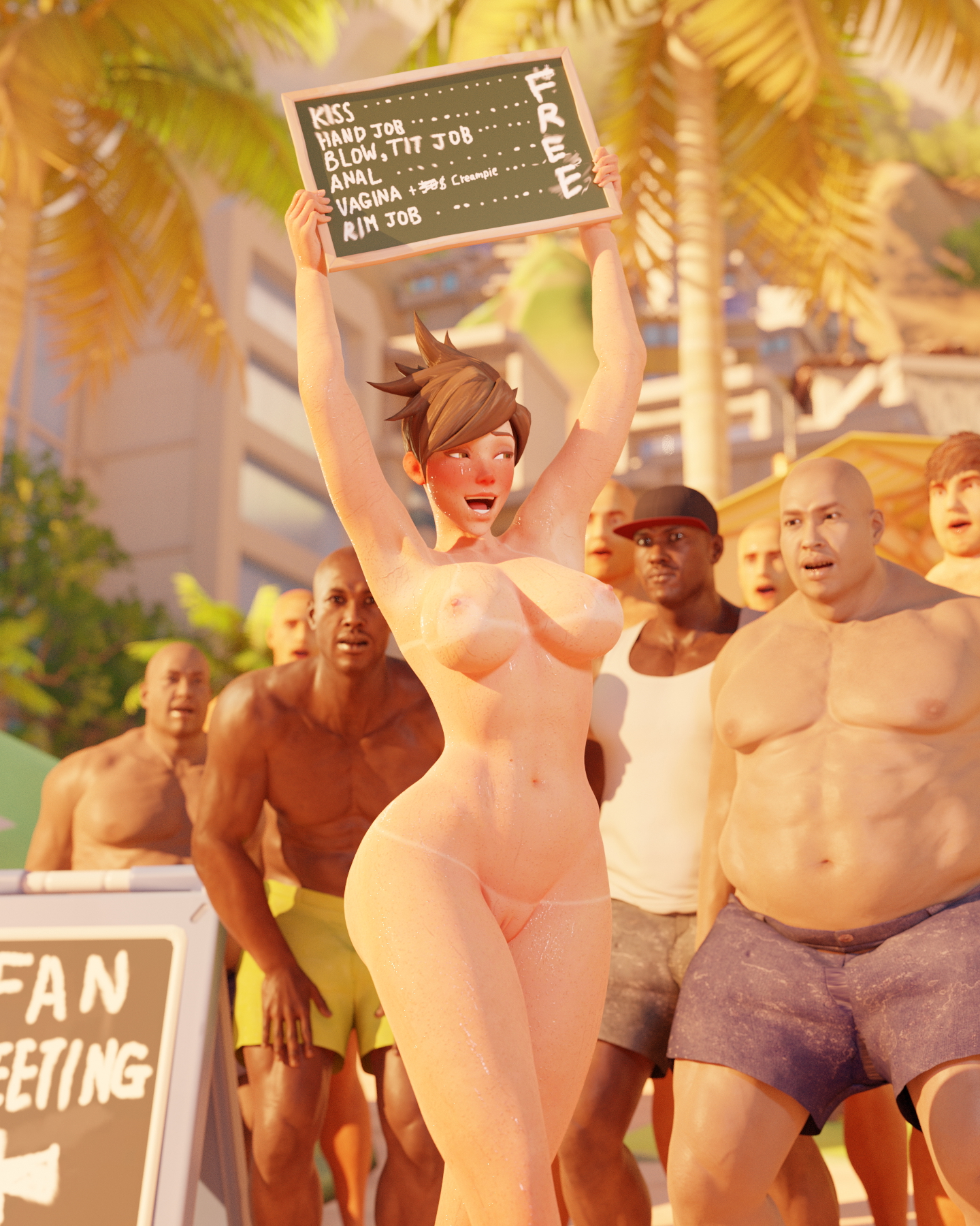 Fan Meeting At the Beach 2 Tracer Overwatch Overwatch 2 Hypnosis Hypnotized Sweat Sweaty Bbc Public In Public Pubic Hair Bikini Micro Bikini Beach Animated Prostitute 6