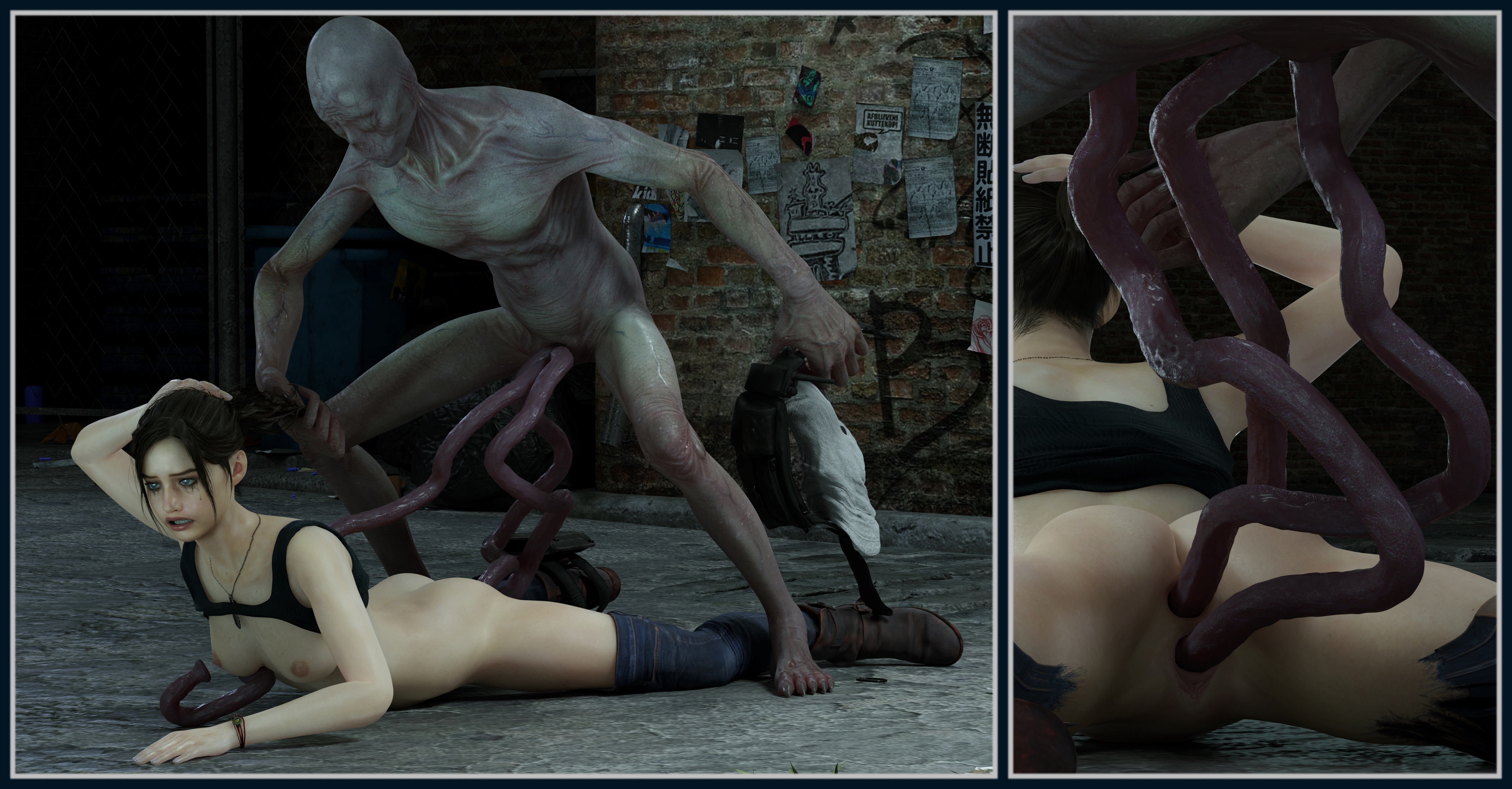 Claire VS B.O.W Tentacles Claire Redfield Resident Evil 2 Remake Monster Tentacles Aliensex Forced Big Ass Naked Anal Pussy 3d Porn Pregnant Egg Laying 2