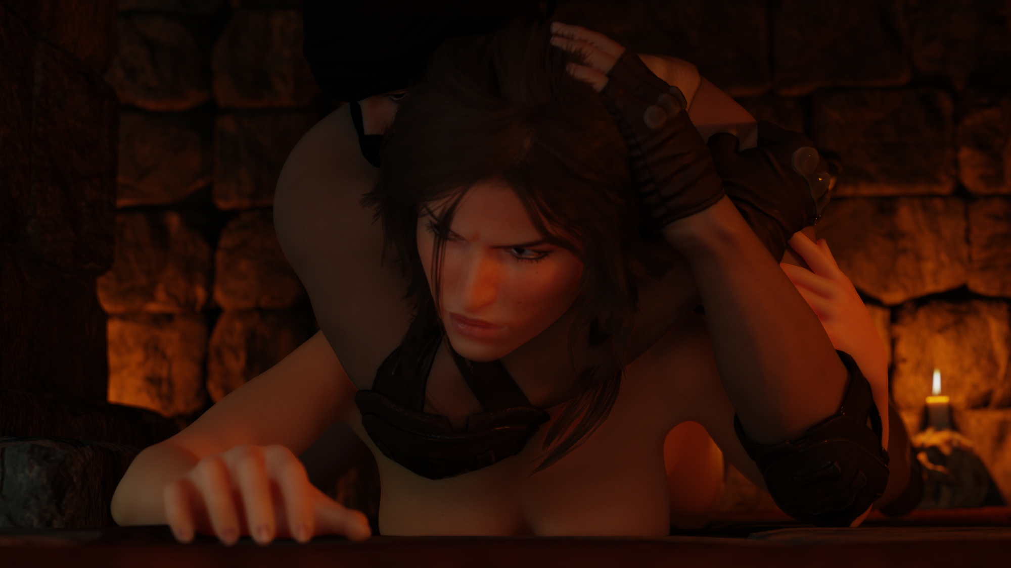 Pounding Lara on the ground Lara Croft Tomb Raider  2