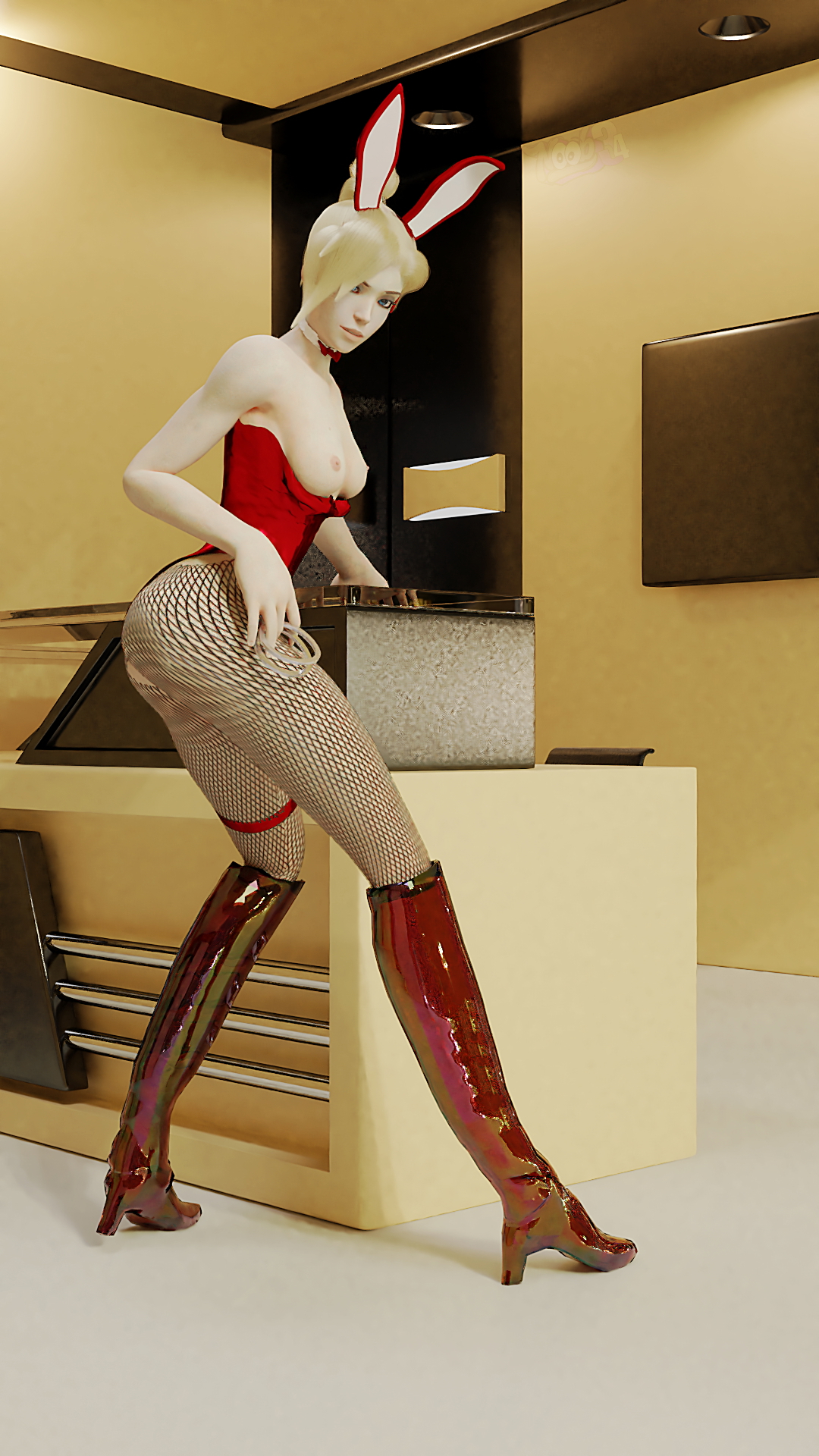 Mercy Mercy Latex Skirt Fishnet Stockings Boots 2