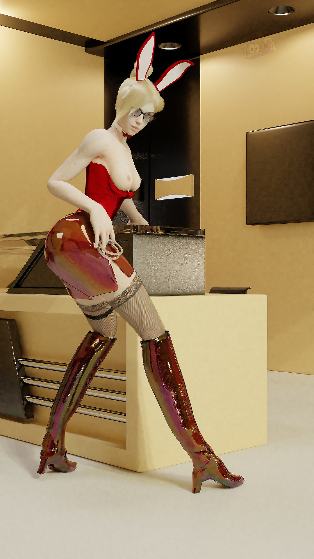 Mercy Mercy Latex Skirt Fishnet Stockings Boots 3