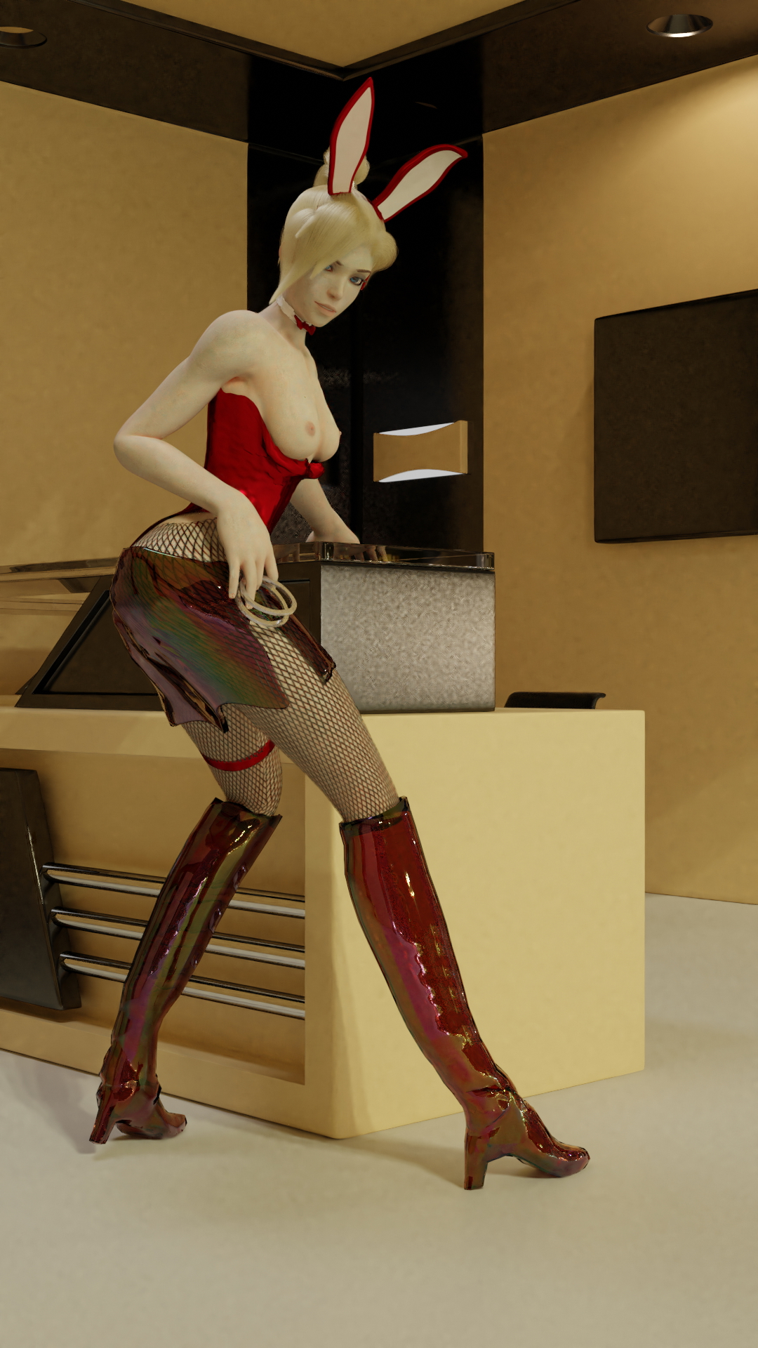 Mercy Mercy Latex Skirt Fishnet Stockings Boots 4
