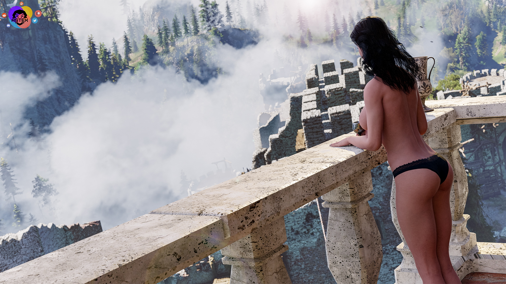 Yennefer. Morning in Kaer Morhen The Witcher Yennefer di Vengerberg Lingerie Sexy Lingerie Nipples Boobs Big boobs Big Tits Ass Big Ass Cake Sexy Horny Face Horny 3d Porn 3