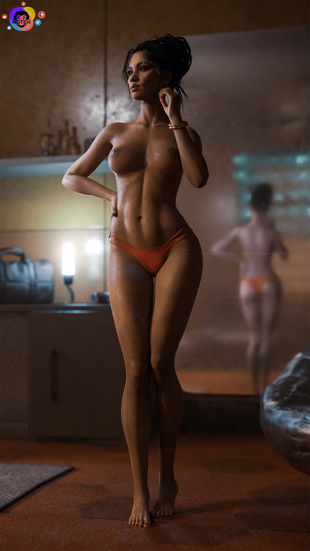 Panam🥰 Pinup Panam Palmer Cyberpunk2077 Lingerie Sexy Lingerie Nipples Boobs Big boobs Big Tits Ass Big Ass Cake Sexy Horny Face Horny 3d Porn 2
