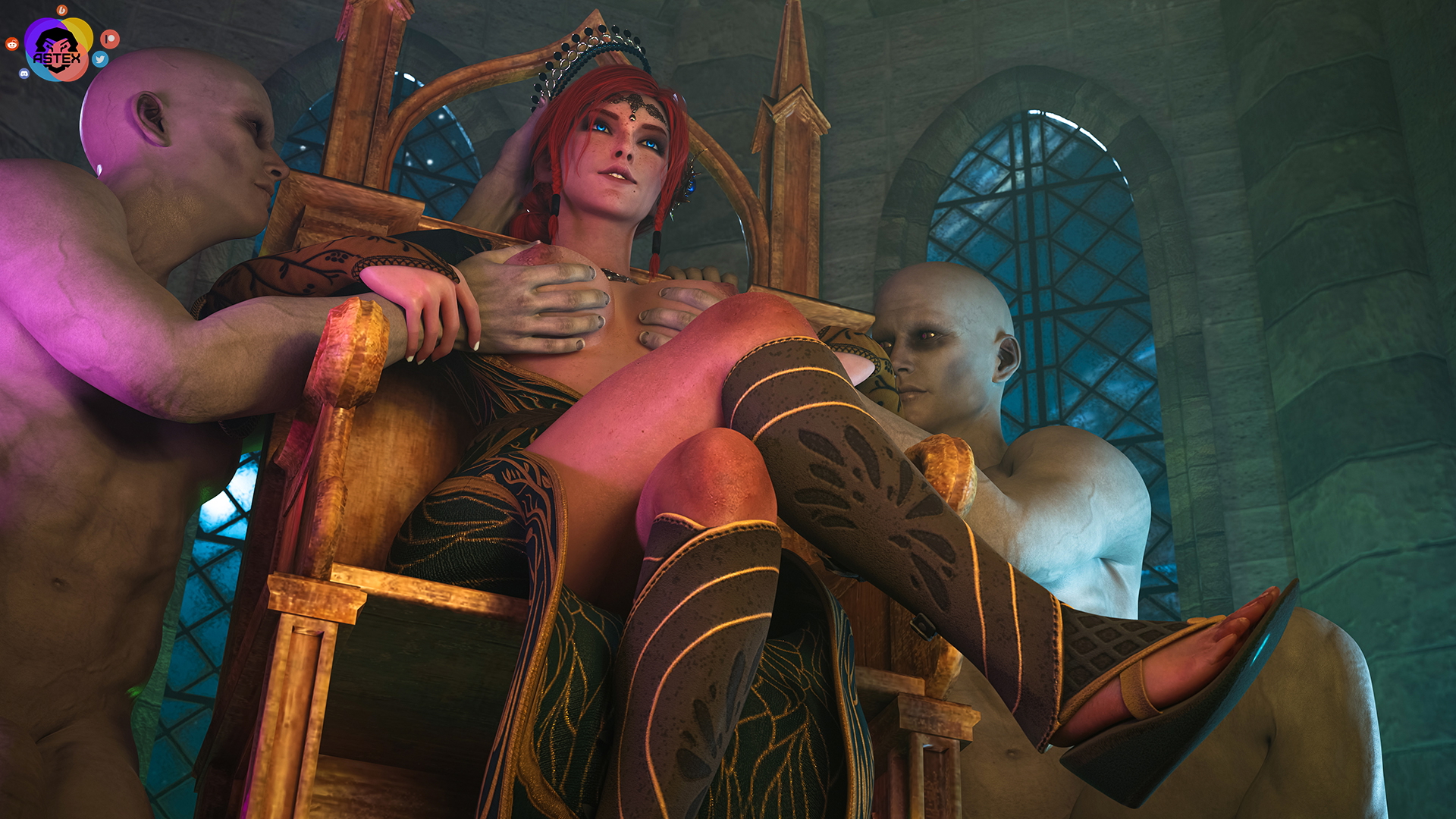 Triss. Halloween entertainment The Witcher Triss Merigold Big Dick Dick Nipples Pink Nipples Boobs Big boobs Big Tits Ass Big Ass Cake Sexy Horny Face Horny 3d Porn 3