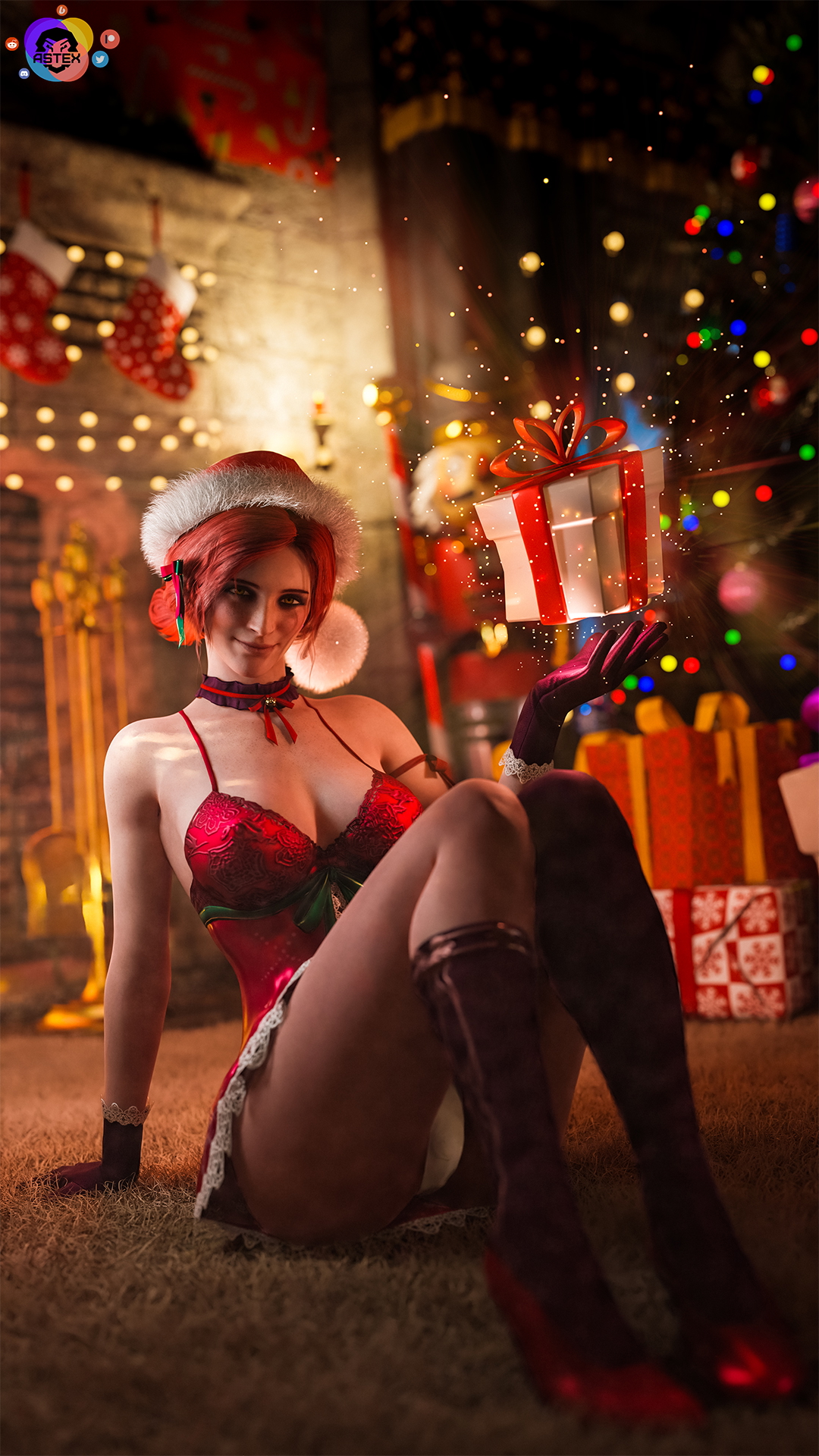 Triss. Merry Christmas! The Witcher Triss Merigold Lingerie Sexy Lingerie Boobs Big boobs Big Tits Big Ass Cake Sexy Horny Face Horny 3d Porn